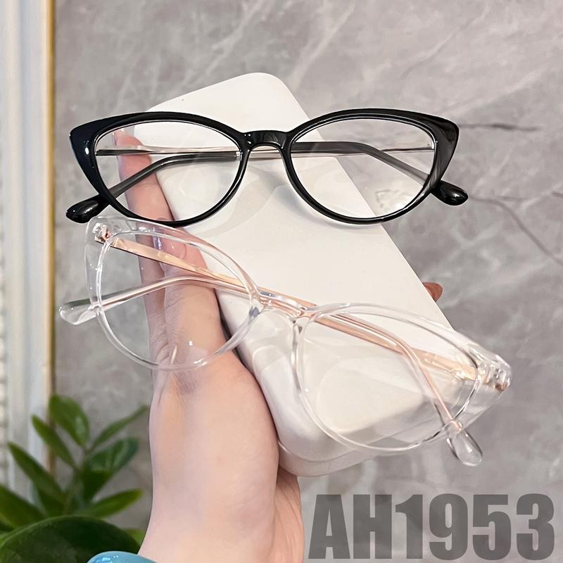 Mắt kính giả cận mắt mèo AH1953 thời trang hot trend gọng bản lề kim loại 5025 3