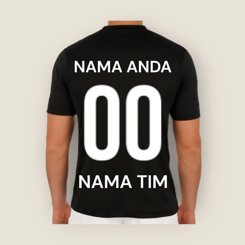 TAMBAH NAMA DAN NOPUNG DENGAN SABLON POLYFLEX / SABLON STRIKA / SABLON STICKER / NAMESET CUSTOM NAMA SAJA Uniseks Baju Sport 5