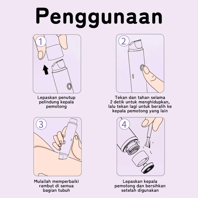 Epilator Mini Ganda Untuk Kemaluan, Alat Pencukur Listrik Untuk Ketiak, Kecil Dan Portabel 6