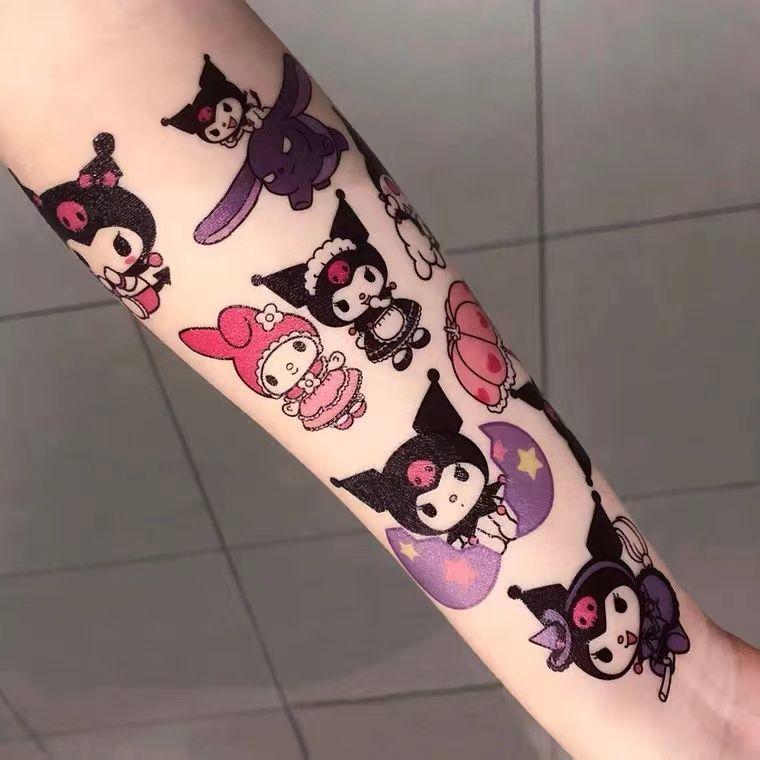 Hình xăm dán, Coolomi, không thấm nước và lâu trôi, thiết kế Hello Kitty và thác nước, có thể giặt được, thiết kế tươi mới Trang Điểm Cosmetic Nữ 1