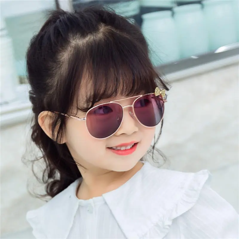 Kính Râm Dễ Thương Cho Trẻ Em, Gọng Kim Loại, Có Nơ, Thời Trang, Thích Hợp Cho Các Hoạt Động Ngoài Trời, Tiệc Tùng, Phong Cách Dễ Thương, Kính Mắt 2