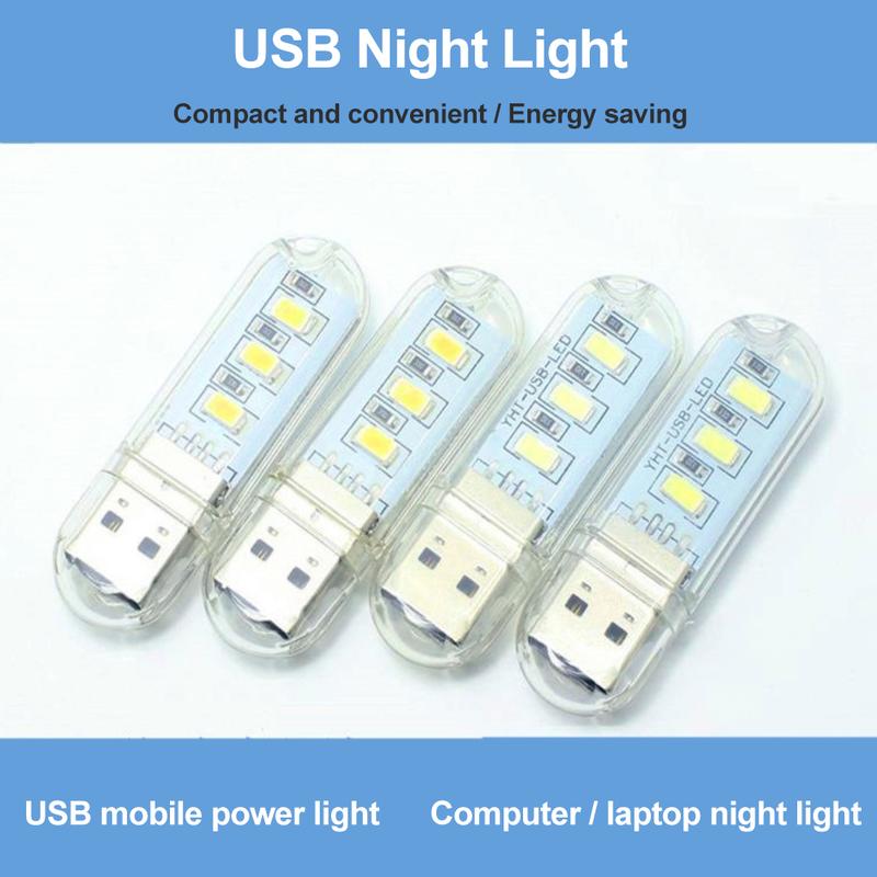 Đèn LED USB, Cầm Tay Mini, Siêu Sáng, 3leds và 8leds Đèn Đọc Sách, DC5V, Thích Hợp Cho Sạc Dự Phòng, PC, Máy Tính Xách Tay, Máy Tính Xách Tay, Thích Hợp Cho Sự Cố Nguồn Điện, Đọc Đầu Giường, Thích Hợp Cho Khẩn Cấp Mobile