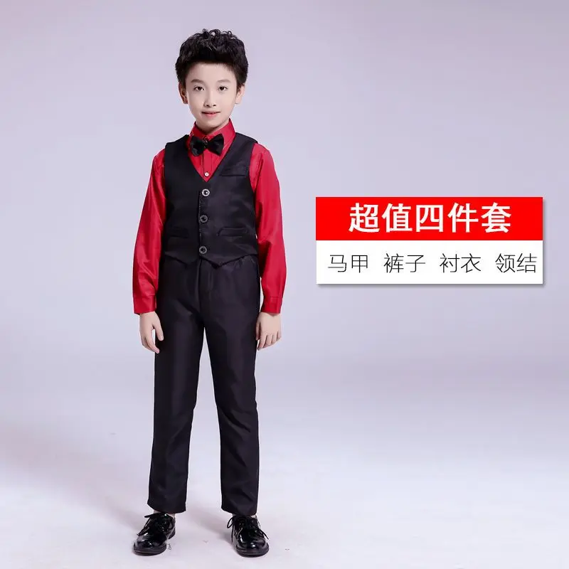 Váy Vest Nhỏ Cho Bé Trai, Siêu Giá Cả Phải Chăng, Thích Hợp Cho Đám Cưới Và Biểu Diễn Đàn Chuyên Gia Piano, Với Thiết Kế Hoa, Quần Áo Người Dẫn Chương Trình Đẹp Trai Cho Trẻ Em, Cỡ Lớn Và Trung Bình 3