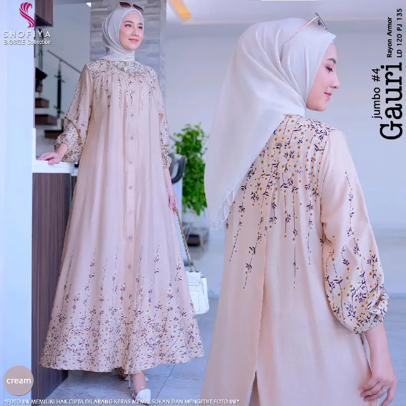 gauri series gamis maxy dress wanita super jumbo xxxl terbaru desember 2