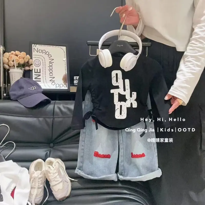 Áo Thun Dài Tay Cho Bé Gái, Phong Cách Hàn Quốc Mới, Thích Hợp Cho Mùa Xuân Và Mùa Thu, Áo Sơ Mi Lớp Nền Cho Trẻ Em Trung Và Lớn, Áo Dễ Phối Đồ Thường Ngày Hợp Xu hướng Quần Áo Trẻ Em 4