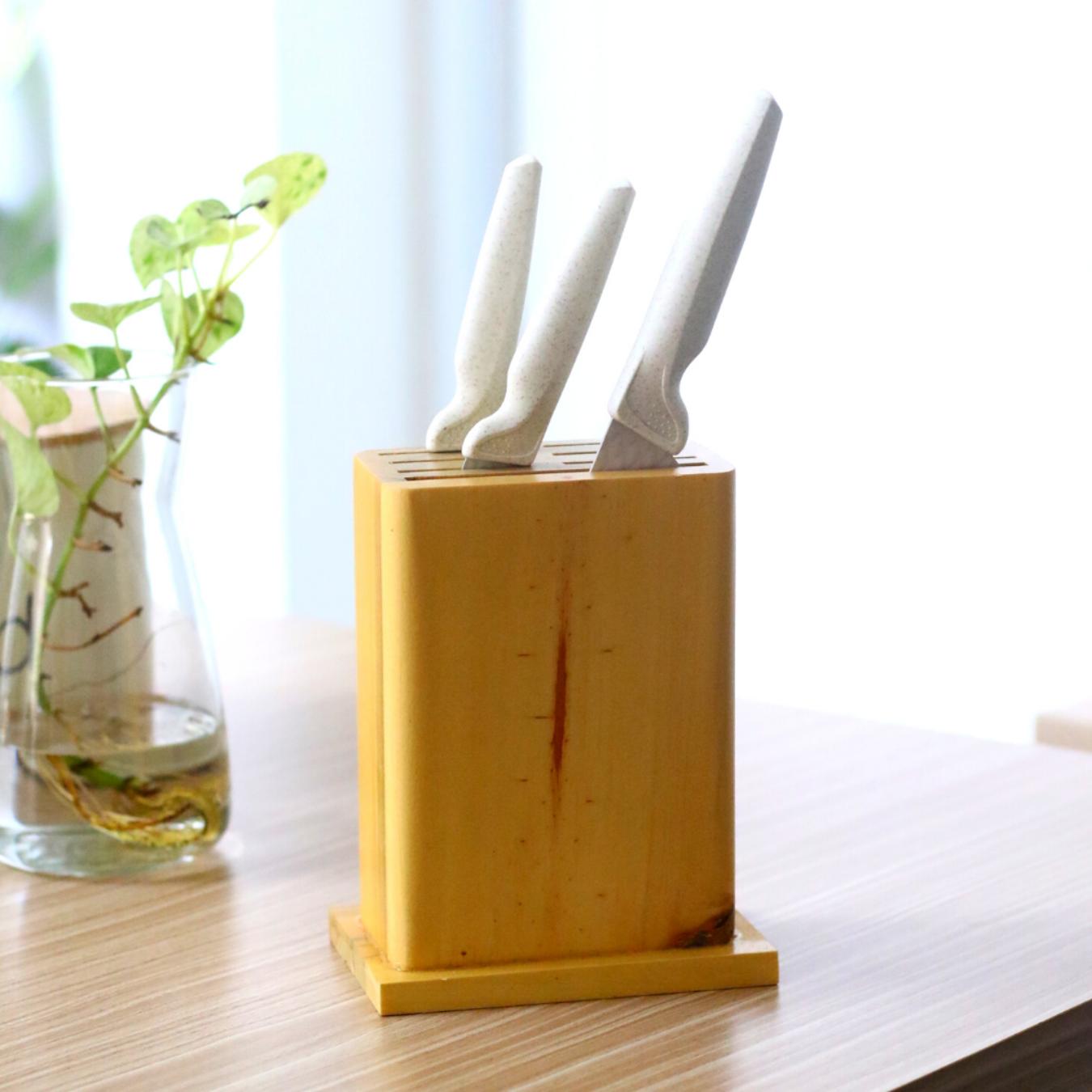 Pinexa Tempat Pisau Kayu Wadah Pisau Dapur Knife Block