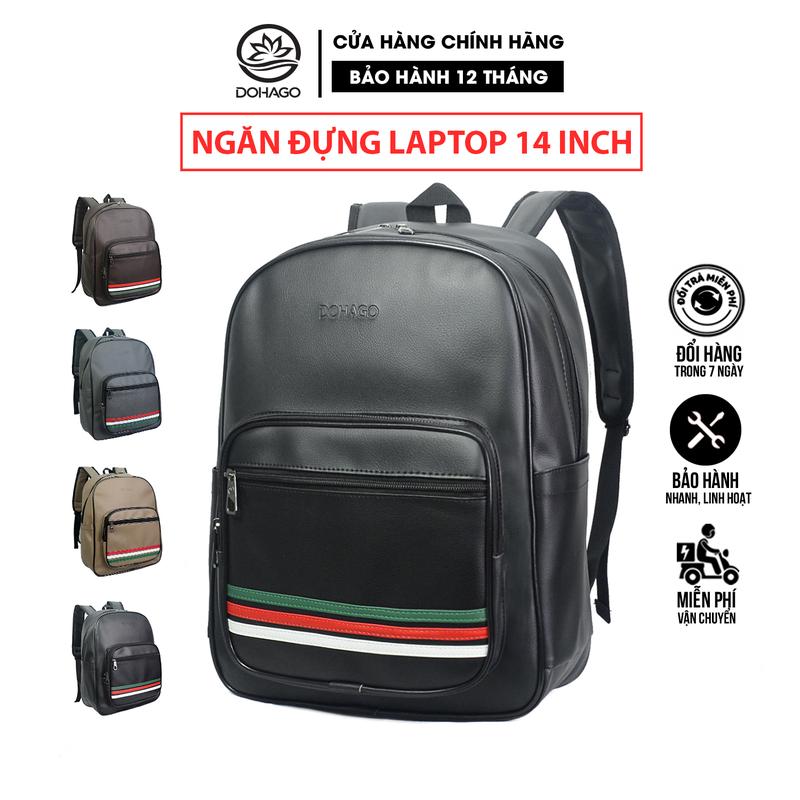 Balo Da DOHAGO Thiết Kế Đơn Giản Có Ngăn Đựng Laptop 14 Inch - BNA04