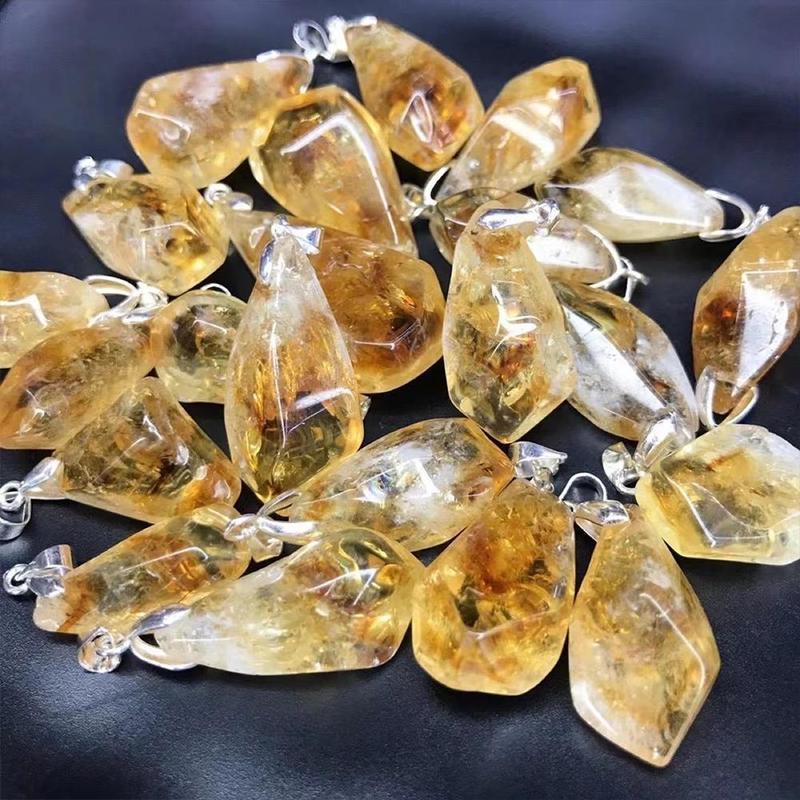 Product Introduction of Mặt Dây Chuyền Tháp Màu Vàng, Đá Thô Citrine, Đá Thô Bất Đối Xứng F0Y0 22