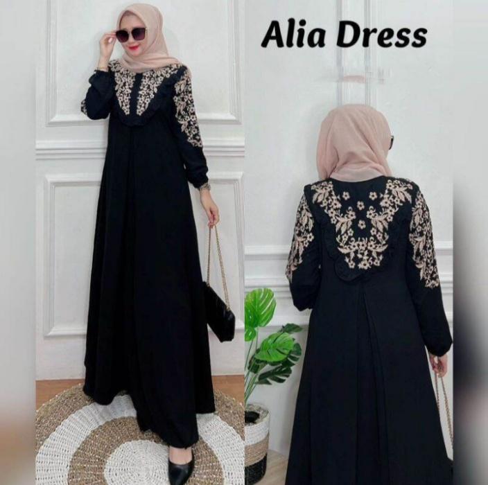 Pakaian Wanita Terbaru Bordir 2024 Gamis Alia dress 1