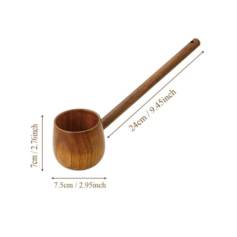 Product Introduction of Wooden Bath Spoon, 1 Count Long Handle Wooden Kitchen Spoon, Household Spoon, Kitchen Utensils, Home Accessories 1
