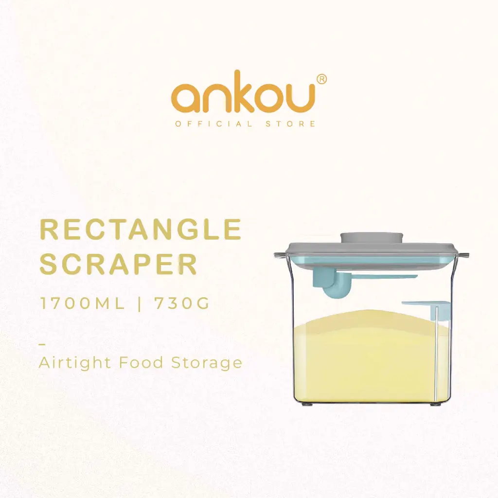ANKOU Airtight Milk Powder Food Container with Scraper - Rectangle Scraper (1700ml) milkpowder container