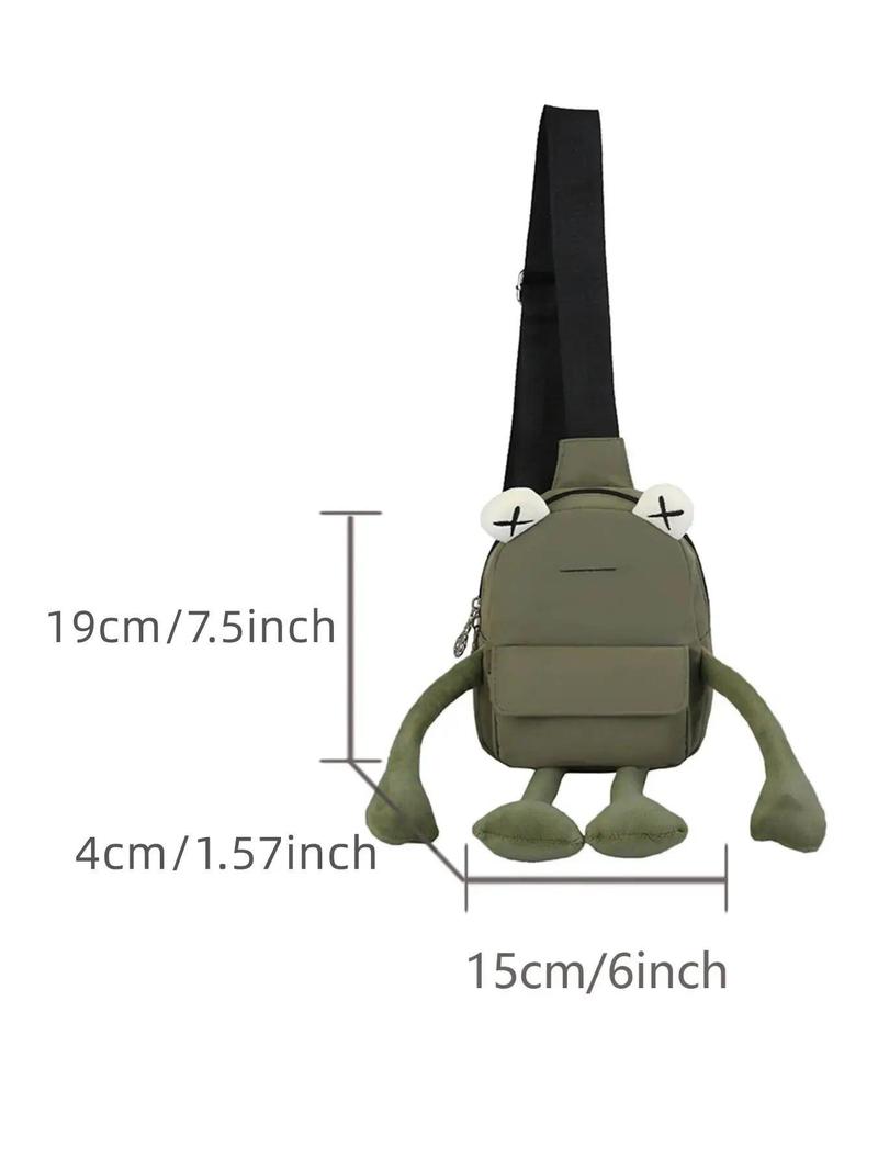 Product Introduction of Women's Cute Cartoon Frog Design Chest Pack, Casual Novelty Fanny Pack, Fashionable Zipper Sling Pack for Daily Use 40