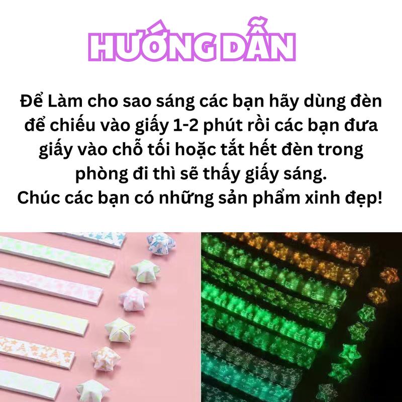  Giấy gấp sao dạ quang | Giấy Gấp Sao Phát Sáng | 210 Tờ Giấy Gấp Sao Dạ Quang | Shop Vịt Xinh | Đồ Chơi Toy 