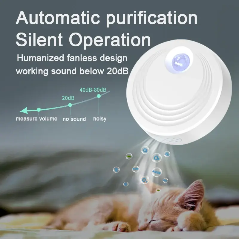 Smart Cat Litter Box Rechargeable Automatic Deodoriser Pet Air Purifier with Infrared Sensor