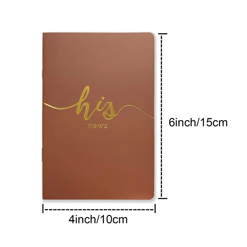 2pcs/set Wedding Vow Book, His and Hers Elegant Wedding Notebook, Gift for Bride Groom Ceremony 7