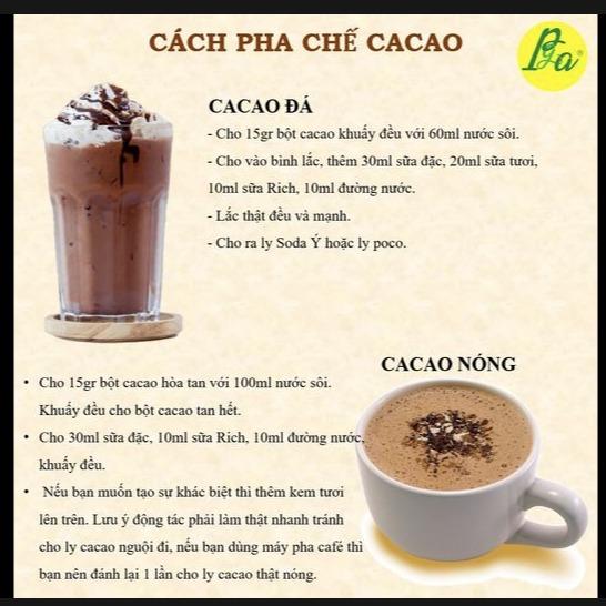 BỘT CACAO ĐẮNG LUAVE gói 500g tách béo nguyen lieutrasua 2