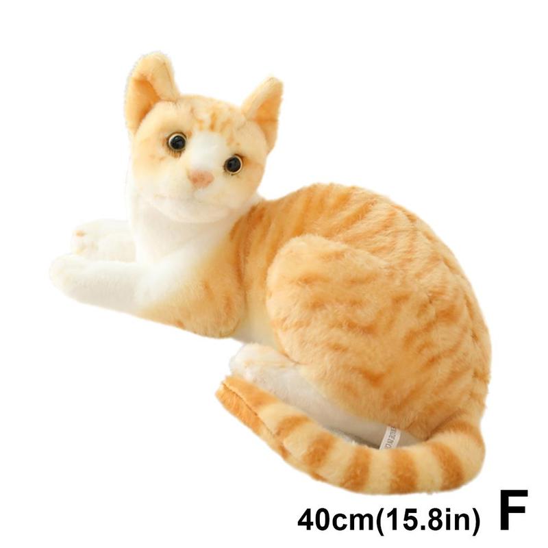 Product Introduction of Simulation Cat Plush Toy Simulation Cat Realistic Short Plush Doll Doll Cat F8F6 10