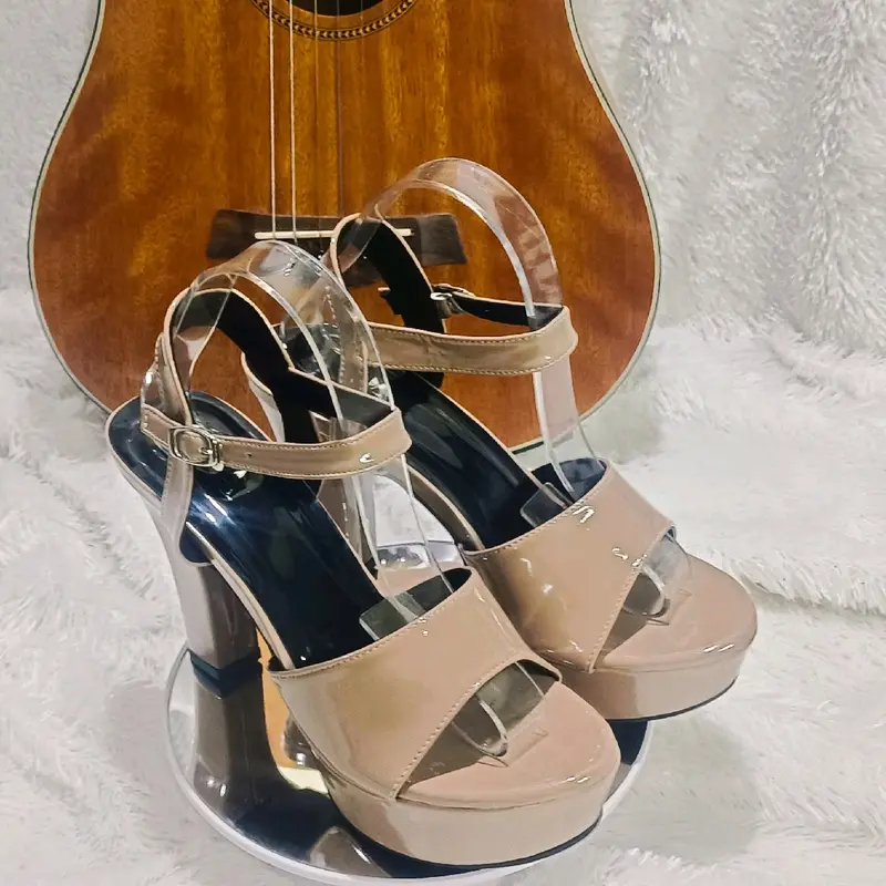 sandal hils double hak tinggi 10cm kode 001 Wanita 3
