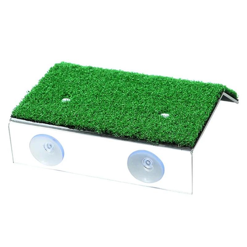 Product Introduction of Reptile Lawn Slope Turtle Basking Platform Turtles Resting Basking Platform Simulation Grass Turtle Ramp ForTank Reptile Habitat 7