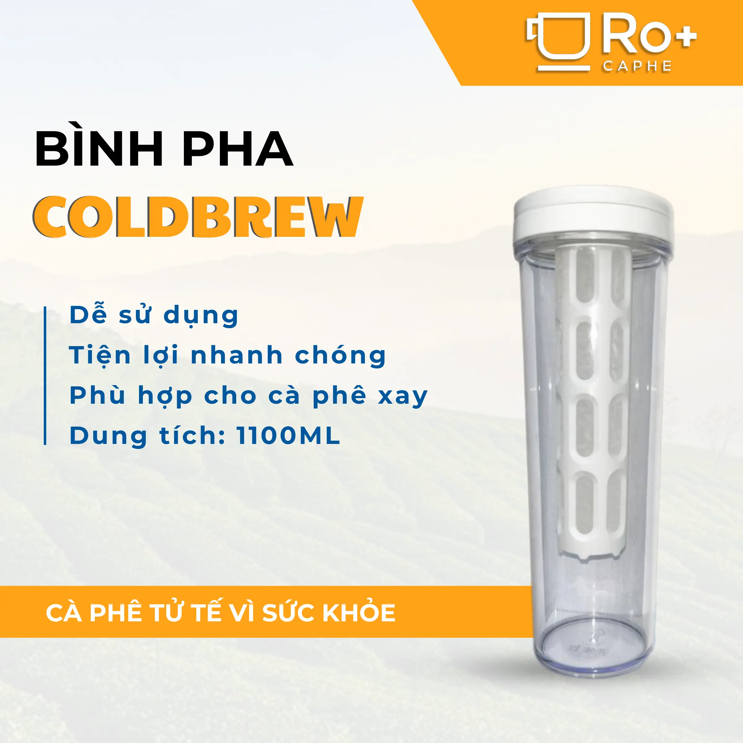 Bình Pha Cà Phê Ủ Lạnh Coldbrew Chuyên Dụng Tiện Lợi - Có Lõi Lọc Cà Phê Dung Tích 650mL và 1100mL Gồm 3 Màu Trắng Xám Và Xanh Lá bình  ủ