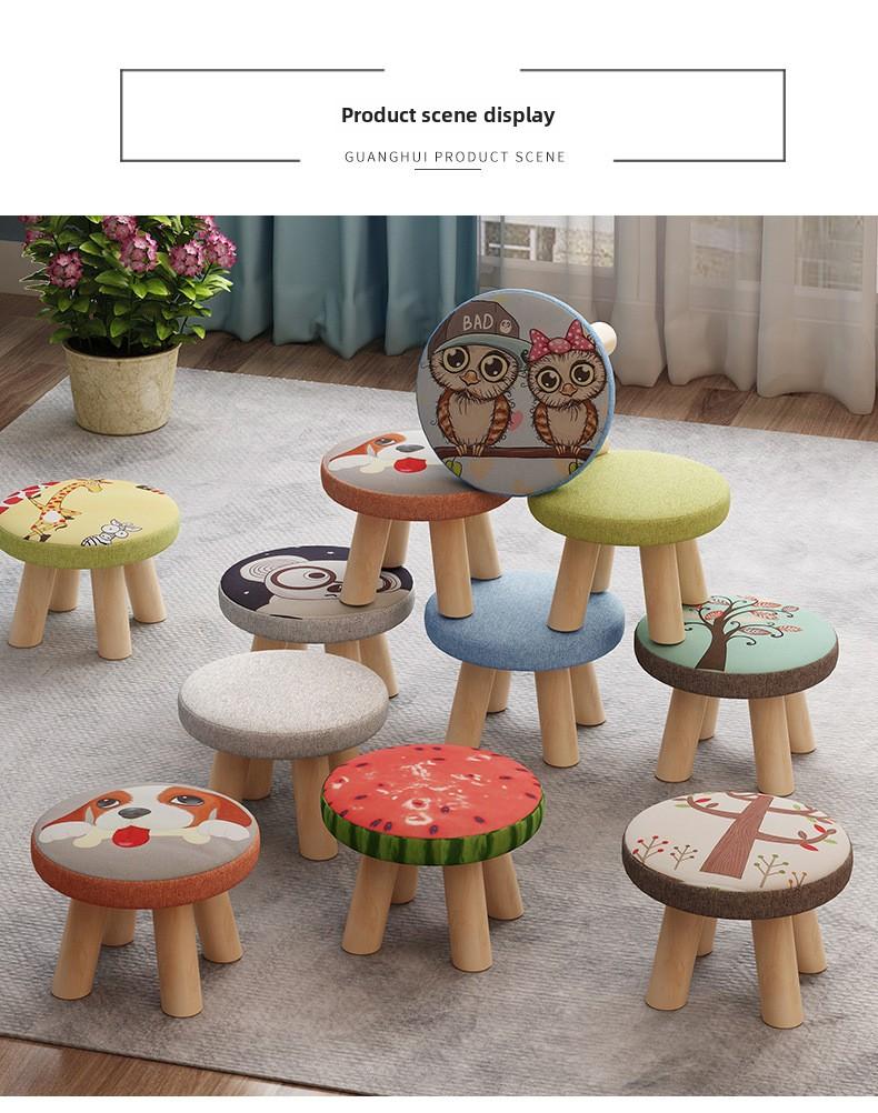 Product Introduction of Cute Wooden Child Sofa Stool Cartoon Fashion Creative Small Stool 4