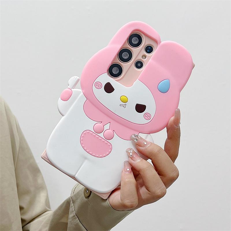 Product Introduction of Cartoon Casing For Samsung Galaxy A55 A35 A25 A15 A24 A23 4G A54 A34 A73 A53 A33 A13 A14 A22 A32 5G Phone Case Soft TPU 3D Cute Melody Wing Bear Anti-falling Silicone Protective Cover 6
