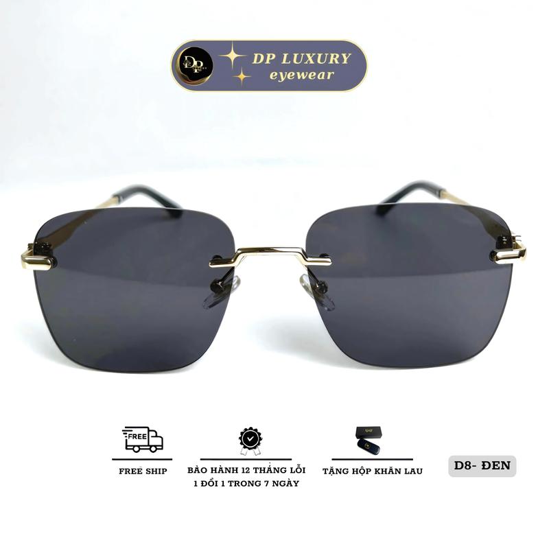 Kính Râm Thời Trang Hàn Quốc Unisex Cao Cấp D8, Bản Thiết Kế Riêng Nhà DP LUXURY, Chống Chói , Chống Tia Uv400, Không Viền, Gọng Phối Titan ,Full Book,Bảo Hành 12 Tháng. Kính Mắt Nam. kính mát nam