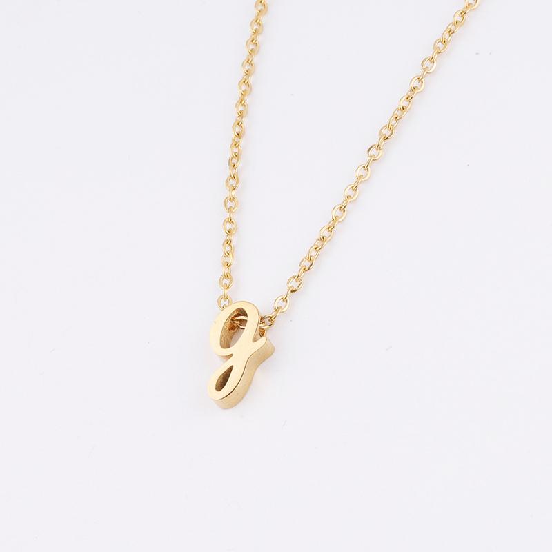 Product Introduction of Trendy New Fashion Hot Selling Lowercase English Letter Necklace Stainless Steel English Letter Beaded Necklace Necklace 16