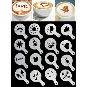 16 Pcs cetakan kopi coffee printing cappuccino latte