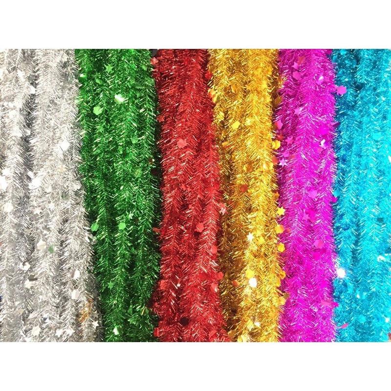 combo 10 dây kim tuyến kết trăng sao 1m25 Trang Trí Sinh Nhật ; các dip lễ hội  ;tết ;noel, giáng sinh nhiều màu