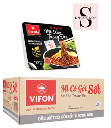 Mì tô xào tương đen Vifon (Thùng 18 ) Vị Chua mì tương đen  vifon hộp khong mi