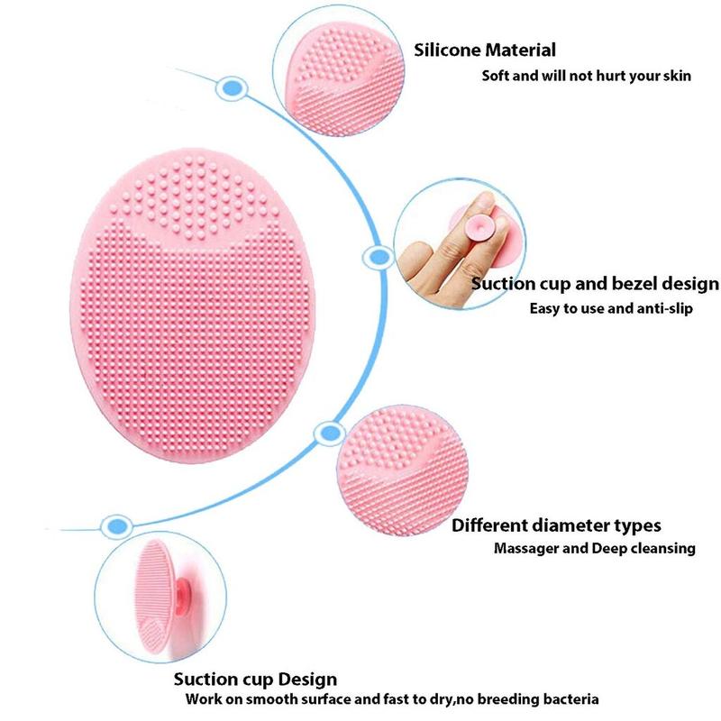 Product Introduction of Silicone Face Scrubber Cleanser Brush Set Face Scrub Brush Wash Pad Dirt Remover Deep Clean Beauty Cleaning Tool 7