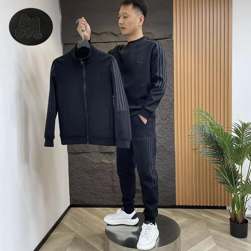 Bộ quần áo thu đông nam 2 lớp  thêu logo nổi chữ M, Bộ nỉ nam co dãn thoáng khí 0