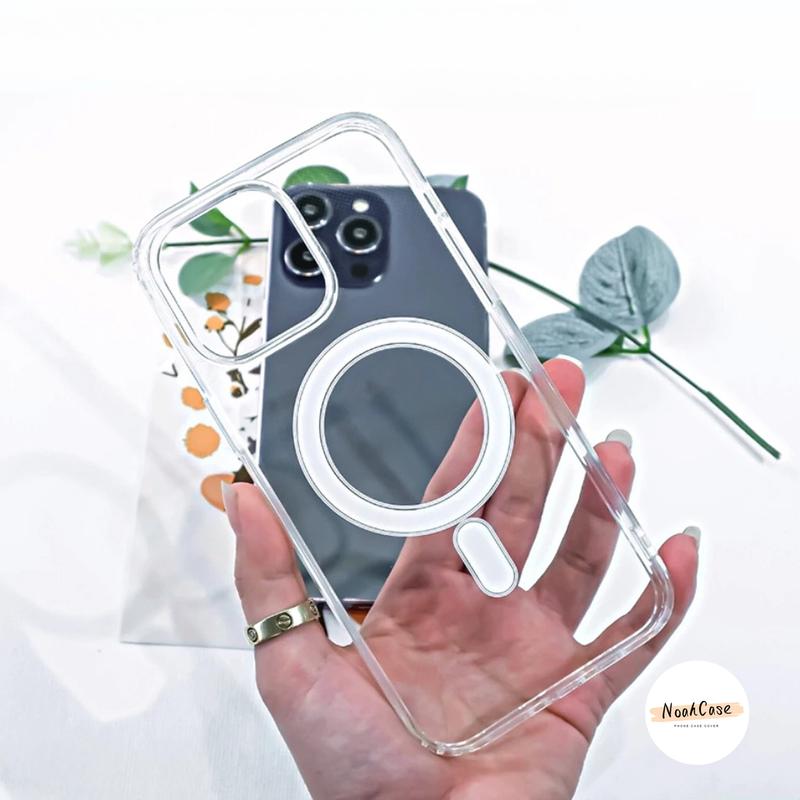 Ốp Lưng Acrylic Trong Suốt Màu Hồng TPU Cho Ốp Lưng IPhone 17 16 11 13 15 12 14 Pro Max X Xs Max Xr 7 8 Plus Ốp Lưng Từ Tính