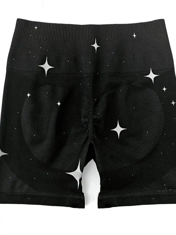 Women's Star Print High Waist Gym Shorts, High Stretch Comfortable Breathable Skinny Shorts for Yoga Gym Workout Running, Ladies Sportswear for Indoor Outdoor Wear 1
