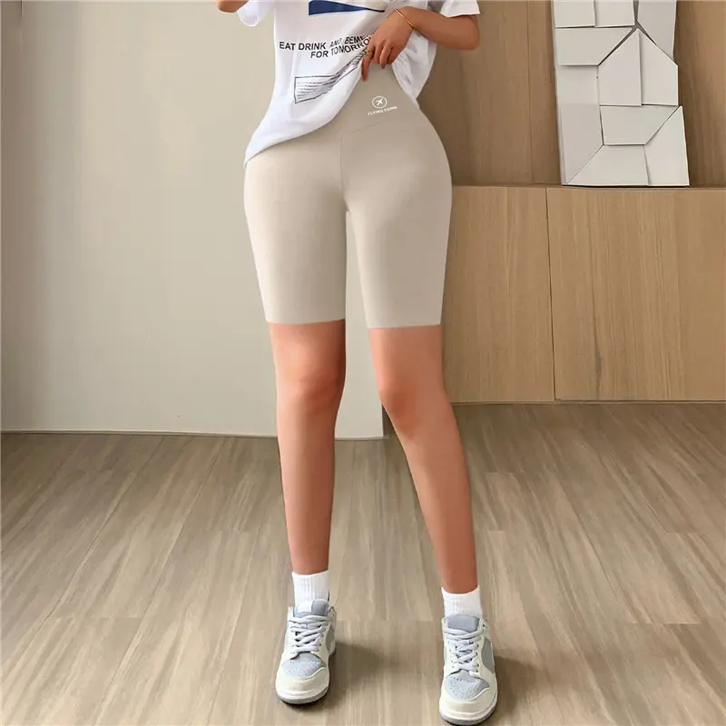 Quần Đùi Tập Yoga, Dành Cho Nữ, Mỏng, Cạp Cao, Màu Trơn độn Hông, Thích Hợp Tập Thể Dục 6