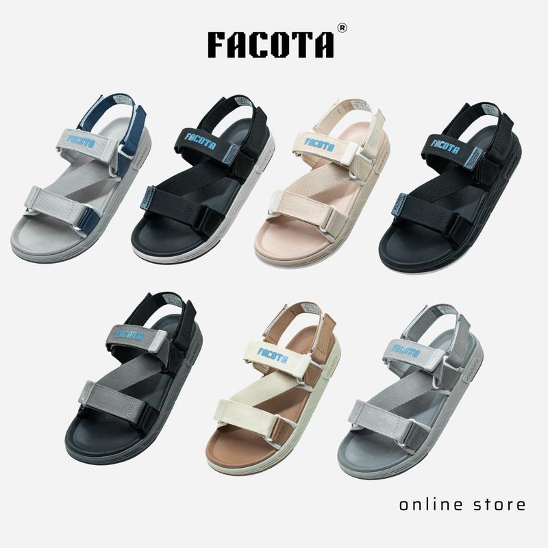 Giày sandal nam nữ unisex đi học quai ngang Facota FC Sport  đế cao 3 phân Cao Su Đế Bằng