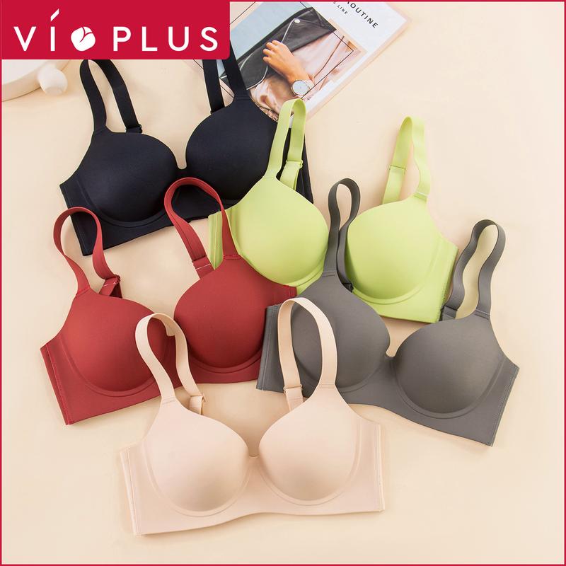 1 - Áo Lót Áo Bra Nữ Bigsize Không Gọng Mút Mỏng Gom Quả Chống Chống Xệ Thoáng Khí Thoải Mái -- VN241127 Nữ Bra Women Nhung