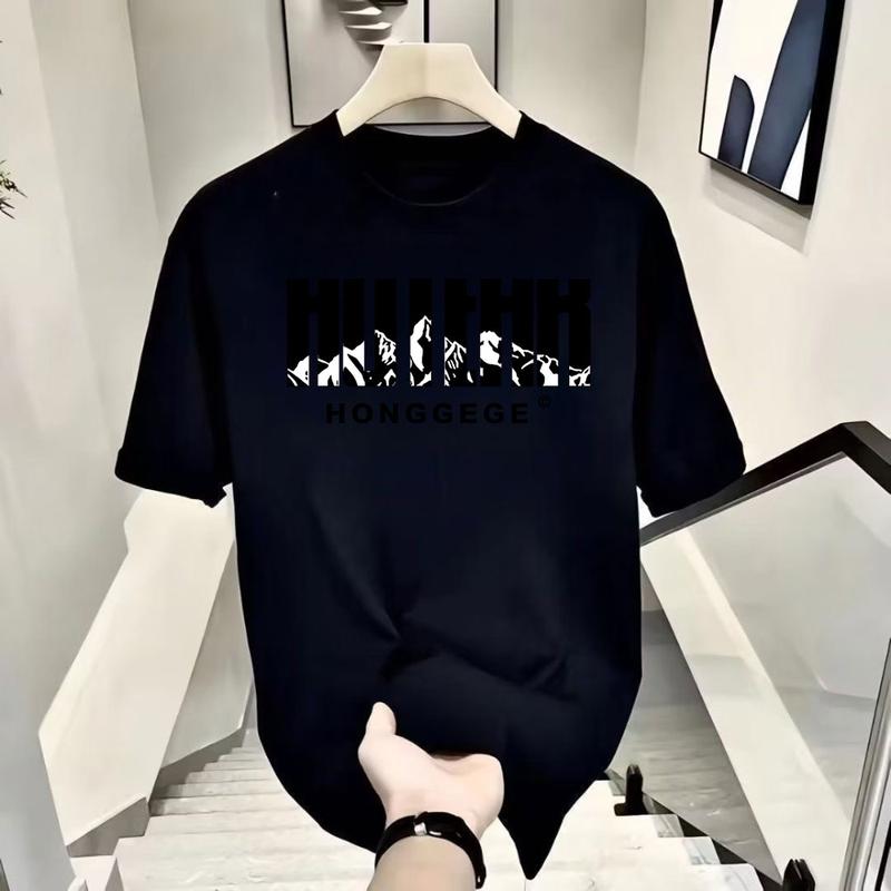 Product Introduction of Áo Thun Ngắn Tay Dáng Rộng Thường Ngày 100% Cotton, In Chữ Và Núi, Dành Cho Nam 10