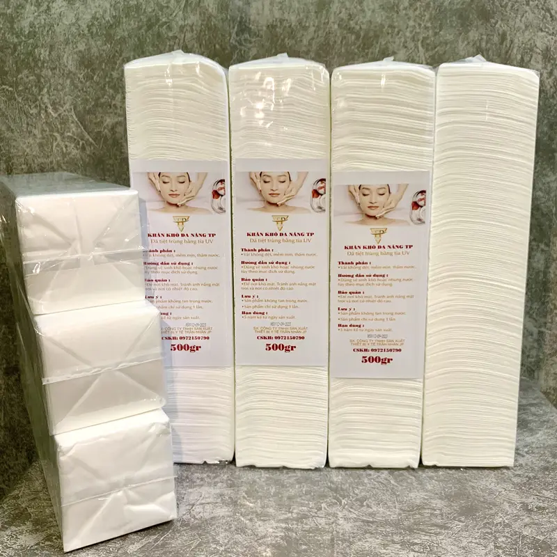 KHĂN GIẤY SPA lau mặt trong thẩm mỹ khoảng 250 tờ/ cây loại 1 - Khăn lau mặt 500gr/ cây siêu tiết kiệm 3