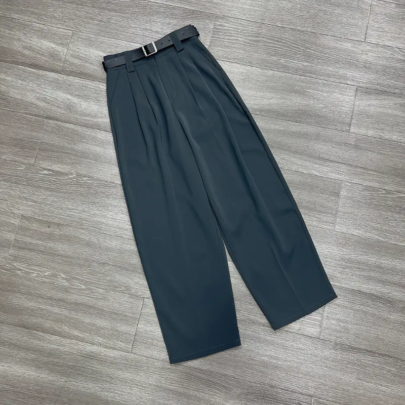 Quần Baggy Công Sở Lưng Cạp Cao Dáng Thụng Chất Vải Gold Nhật Cao Cấp Kèm Đai [Hàng Thiết Kế Cao Cấp Chathimy] Nữ Women tây Kem Pants Nhung Lưng Cao Kaki 6
