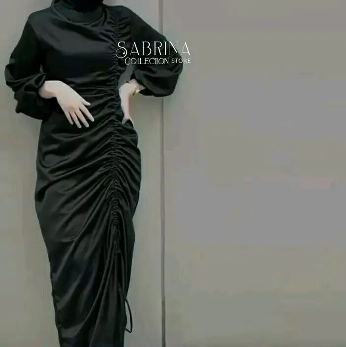 Dress Satin Silk Premium Baju Fashion Wanita Kondangan Wisuda Couple Muslimah Gamis Lebaran Bridesmaid Wedding Pesta Slim Body Fit Kekinian Duyung Mermaid Terbaru 2023 2024