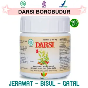 BOROBUDUR DARSI 100 PIL JAMU HERBAL JERAWAT PRIA WANITA BPOM DARSIH BISUL GATAL GATAL