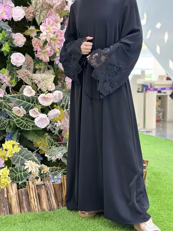 🔥BEST SELLER｜Front Zipper Nursing Abaya Dress✨ 🌺Breathable Nida Fabric｜5 Colors & Sizes｜Lace Cuffs & Adjustable Tie 💫Modest Muslim Fashion｜Perfect for Pregnancy & Breastfeeding #MaternityFashion #NursingDress #ModestOutfit #MuslimahStyle #6659 2