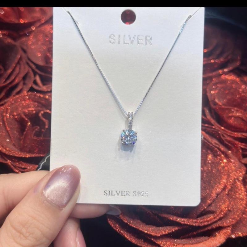 [Hoàng Phát] [Đã xi kim] Trang Sức Dây Chuyền Bạc Ý 925 4T5 (45cm) Mì Hộp Phối Mặt 6li Khoen Tấm (MXP015)