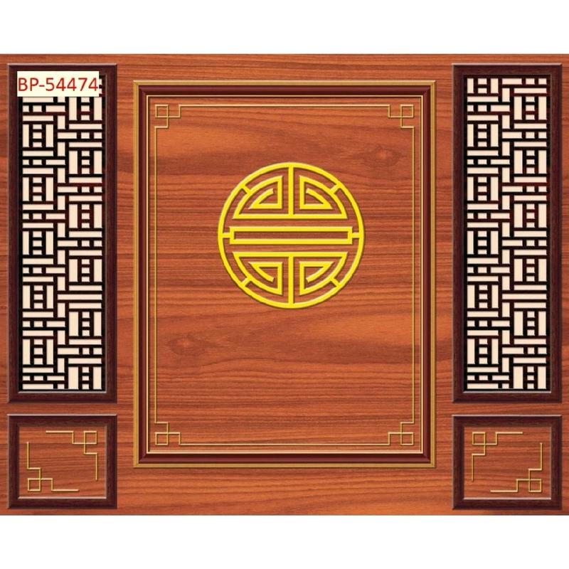 Tranh lụa dán tường 3D trang trí phòng thờ tặng kèm keo dán Chống nước