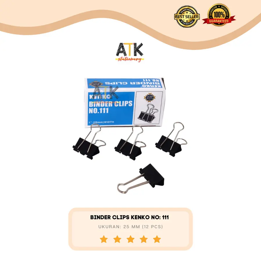 Binder Clips No 111 Kenko ( 1 Lusin) atk