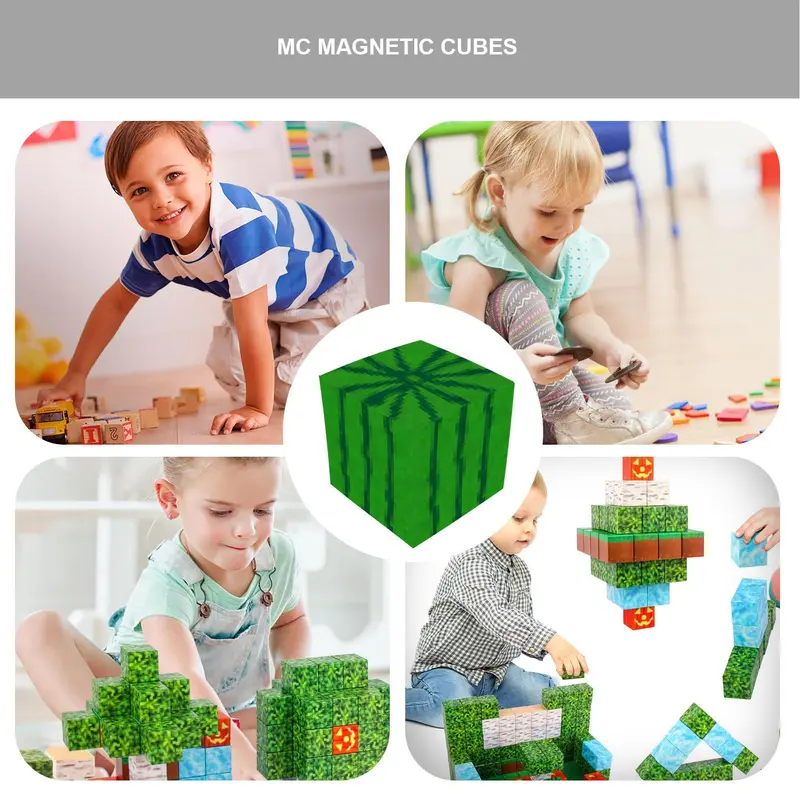 Đồ Chơi Xếp Chồng Khối Từ Tính, Montessori, Khối Xây Dựng Hình Khối Lập Phương, Khối Đồ Chơi Từ Tính Giáo Dục STEM Lắp Ráp Tự Làm, Thích Hợp Cho Bé Trai Và Bé Gái 5