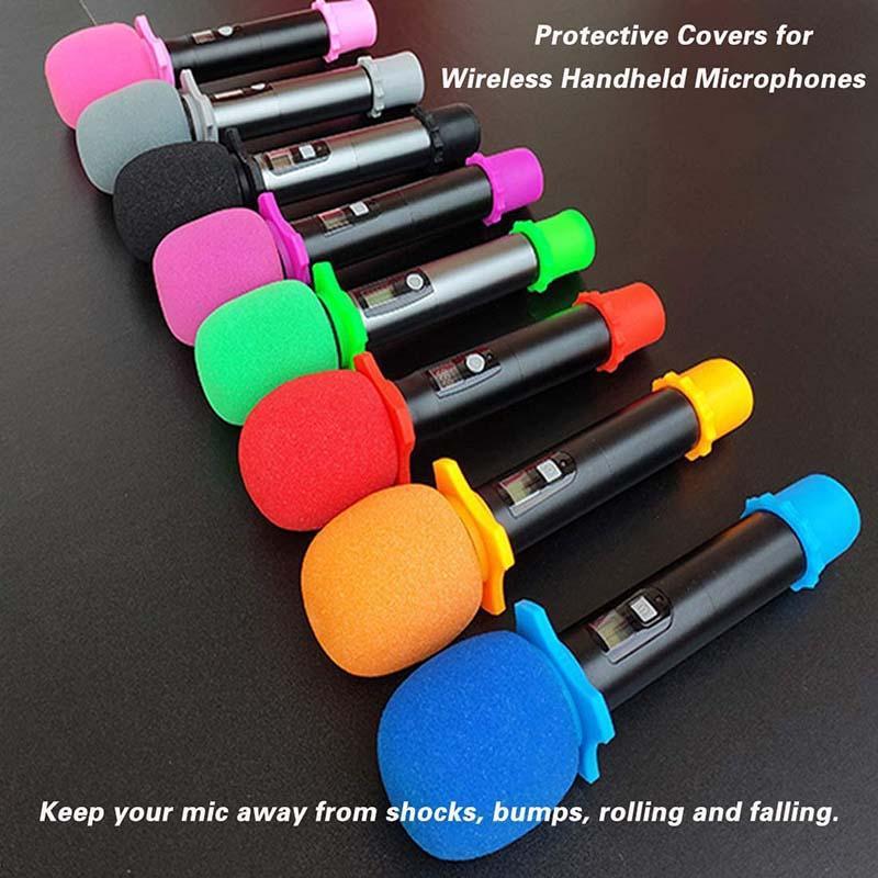 Product Introduction of 3Pcs/Set Black Microphone Protector Handheld Mic Protector Mic Foam Cover Silicone Ring 25
