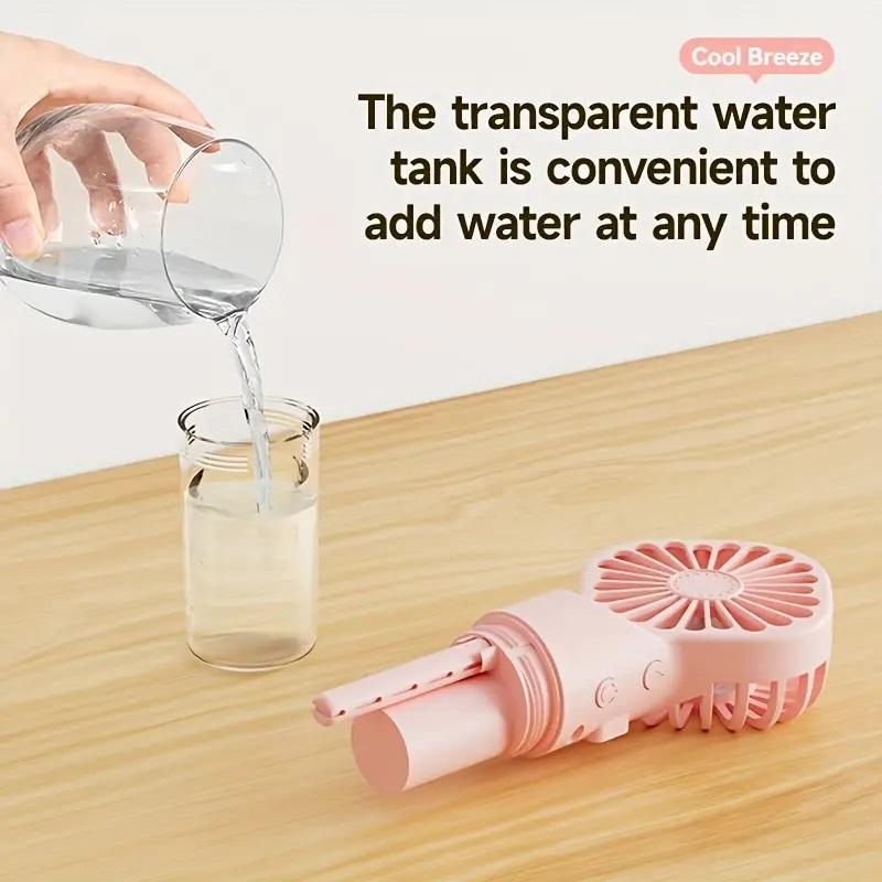 Product Introduction of Portable Rechargeable Handheld Misting Fan, USB Rechargeable Mini Humidifier Fan, Handheld Fan for Travel & Outdoor Use 7